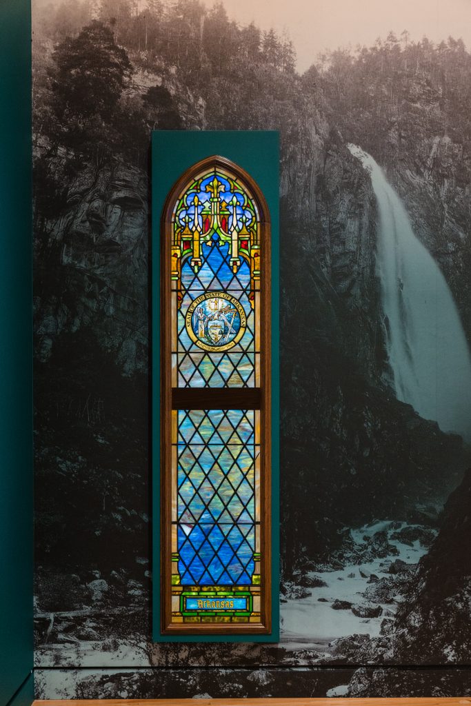 a church window in a museum