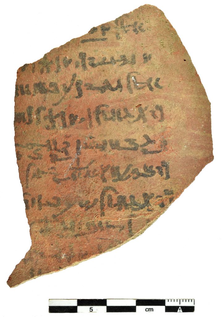 a ostraca shard of pottery in Demotic